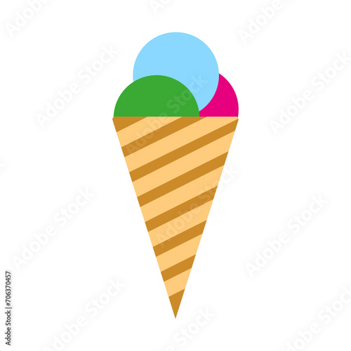 Ice cream in a waffle cone line icon.Sweetness, heat, dessert, plumbeer, milk, summer, ice. Vector icon for business and advertising