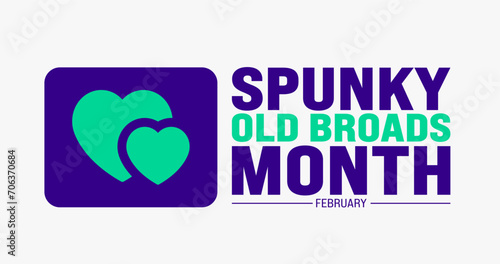 Tableau sur toile February is Spunky Old Broads Month background template