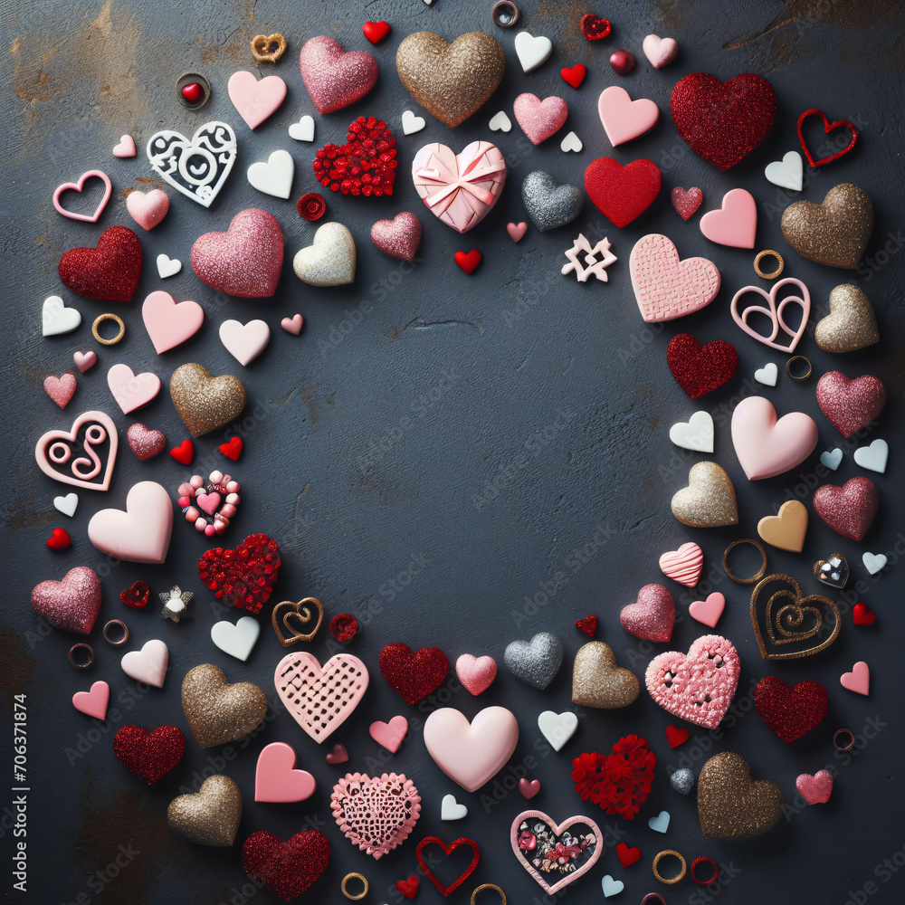 Eternal Affection Mixed Hearts Create a Beautiful Top View Holiday Frame for Valentines Day