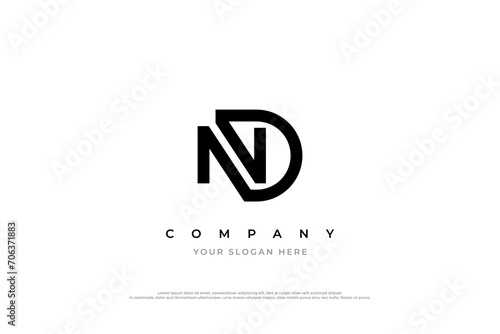 Initial Letter ND Logo Design