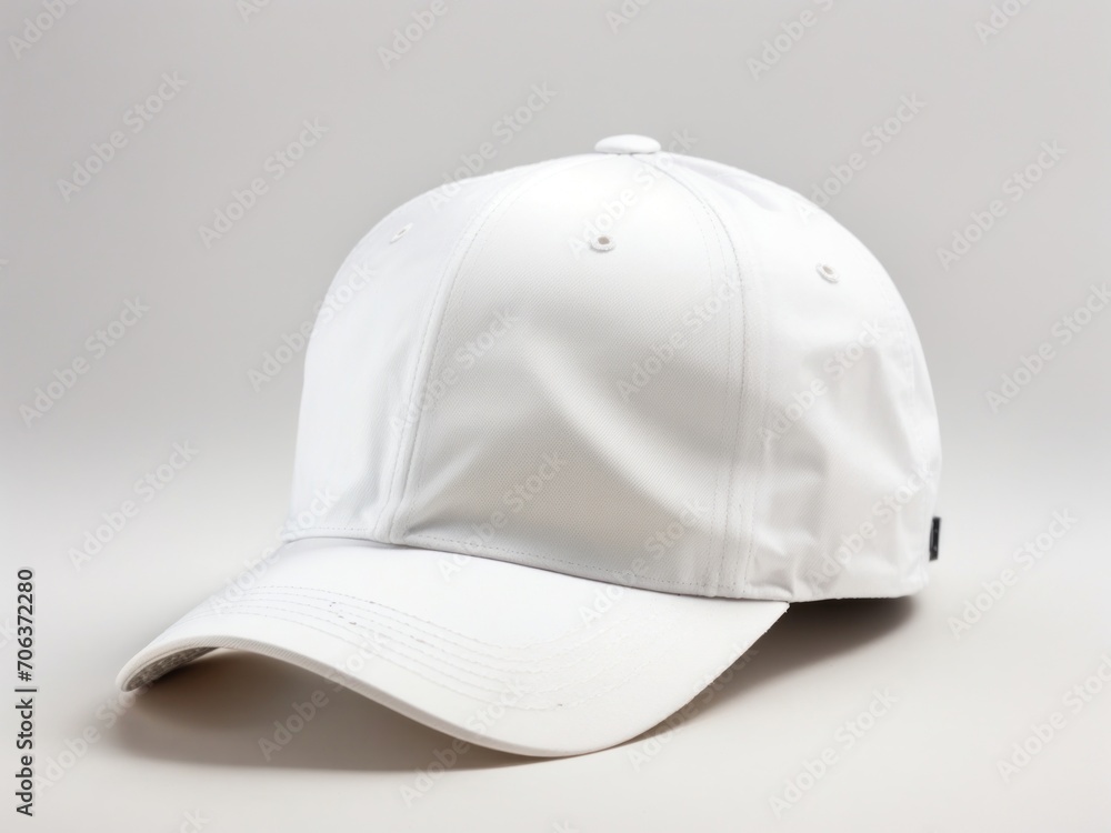 plain white cap isolated on white background. Generative AI plain white cap isolated on white background. Generative AI