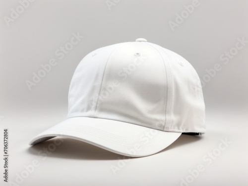 plain white cap isolated on white background. Generative AI