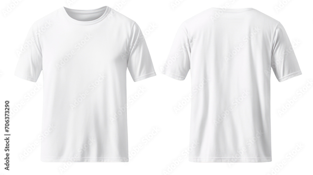 White t shirt front and back view. Transparent background. PNG White t shirt front and back view. Transparent background. PNG