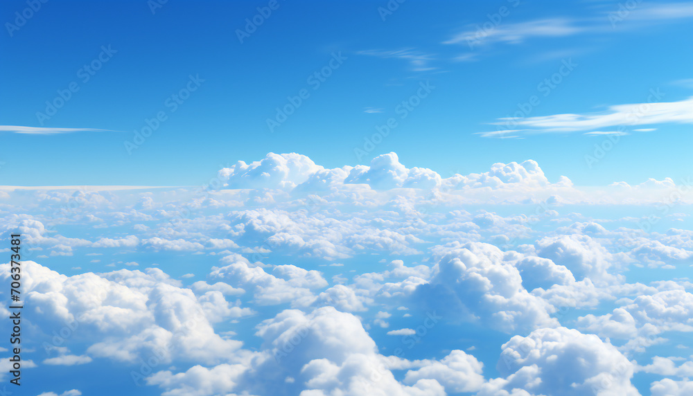 Fototapeta premium Recreation view of white clouds in blue sky 