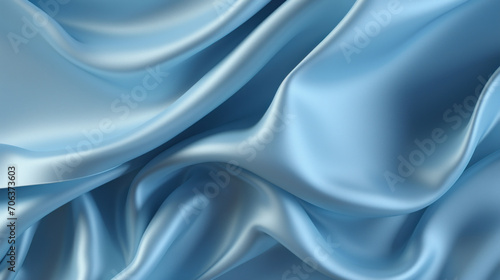 Smooth and luxurious light blue satin fabric with elegant waves and a silky texture.