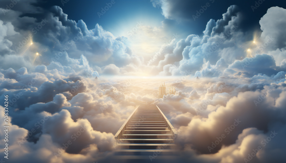 Fototapeta premium Recreation of stairway in the heaven 