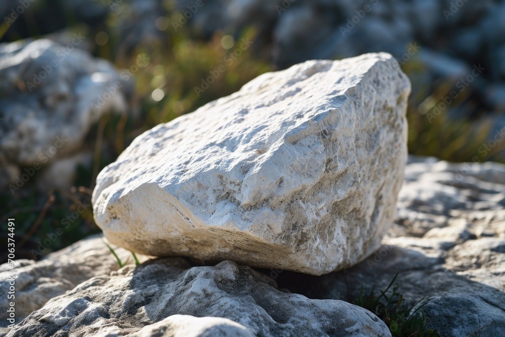 A single rock is balanced precariously on top of a pile of rocks. This image can be used to represent stability, balance, and overcoming challenges A single rock is balanced precariously on top of a pile of rocks. This image can be used to represent stability, balance, and overcoming challenges