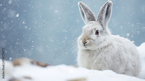 Enchanting Artic Hare in Wintery Wonderland: