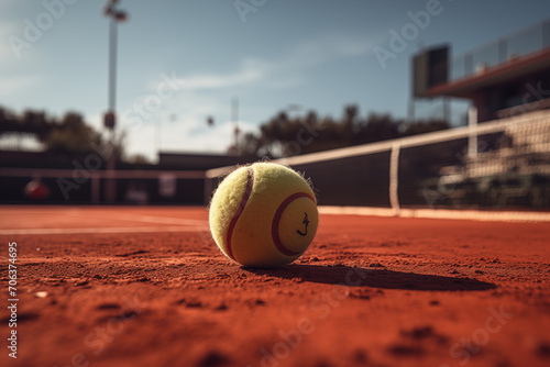 Tennis ball on tennis court. Tennis match. © My Beautiful Picture