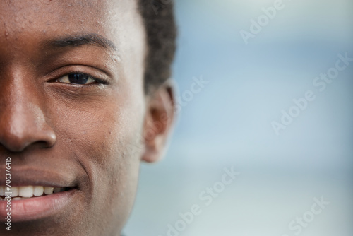 Close up of a Black man's face