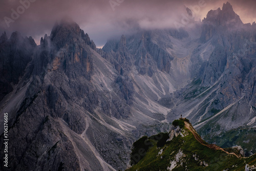 Breathtaking View of Dolomites mountain range Cadini di Misurina  - Italy photo