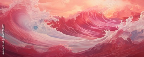Abstract water ocean wave, salmon, coral, peach texture