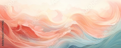 Abstract water ocean wave, salmon, coral, peach texture