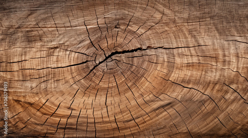 old wooden cut tree stump trunk pattern texture with circular annual rings, cross section of the tree