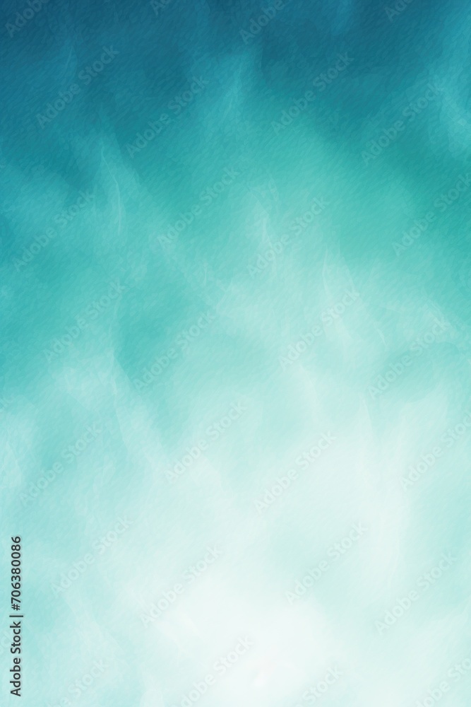 Aquamarine white grainy background, abstract blurred color gradient noise texture