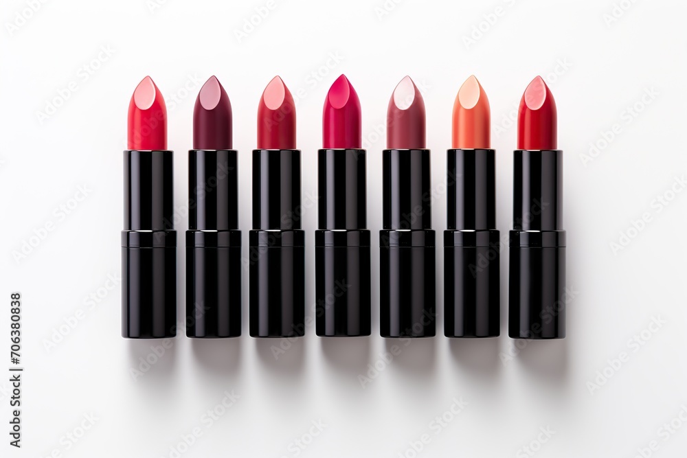 Obraz premium Colorful lipstick on white background