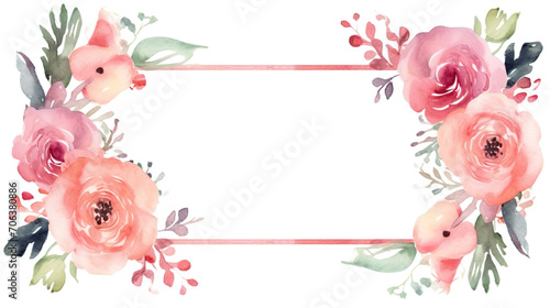 frame with pink flowers