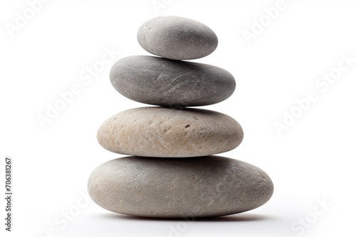 Stack of spa stones isolated on white background