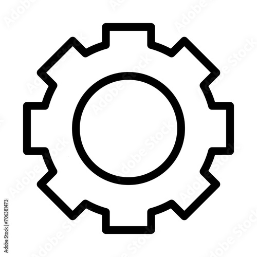 Gear line icon. Mechanism, watch, part, motor, setting, teeth, gear, revolution. Vector icon for business and advertising