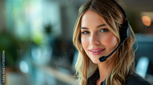 Approachable Professional Woman Greets Customers with a Smile, generated by IA © Marcio