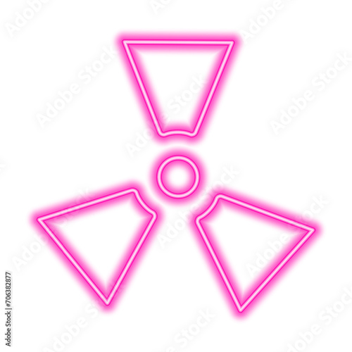 Neon chemical hazard line icon. Death, exposure, danger, radiation, disease, infection, nuclear power plant. Vector icon for business and advertising