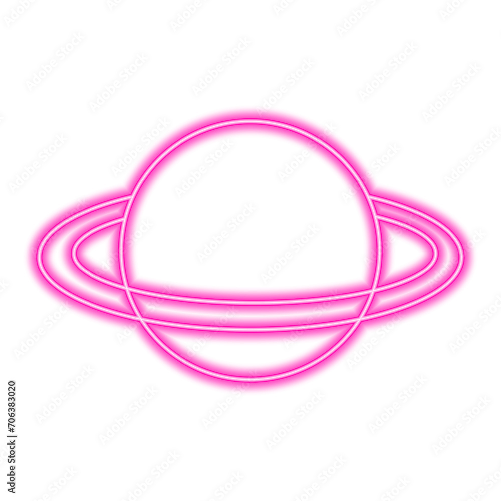 Neon Saturn line icon. Rings, planets, space, giant, astronomy, rotation, astrophysics. Vector icon for business and advertising Neon Saturn line icon. Rings, planets, space, giant, astronomy, rotation, astrophysics. Vector icon for business and advertising
