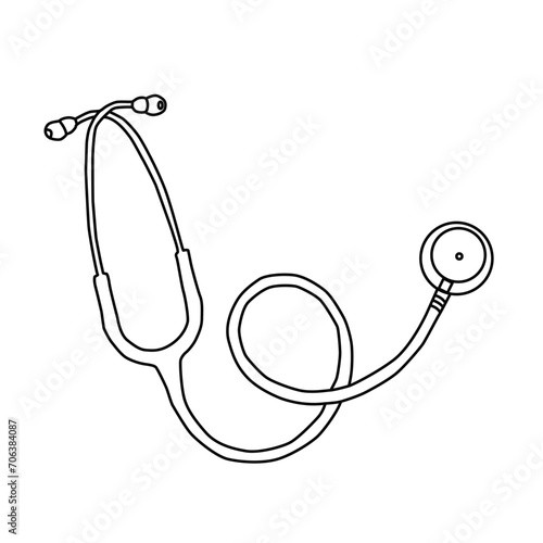 vector illustration  for medical doctor's stethoscope a tool to help medical personnel hear heartbeats, Vector