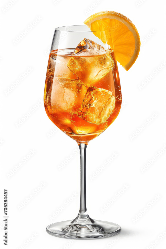 Aperol Spritz Cocktail, isolated on white background Aperol Spritz Cocktail, isolated on white background