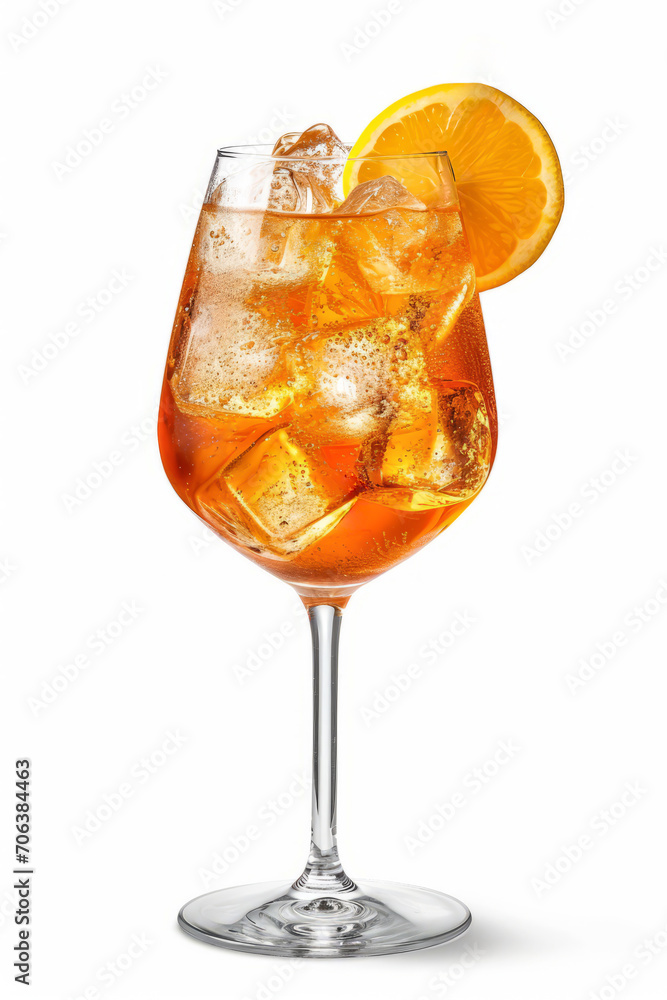 Aperol Spritz Cocktail, isolated on white background Aperol Spritz Cocktail, isolated on white background