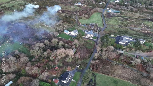 Aerial view of Castlegoland hill by Portnoo - County Donegal, Ireland. photo