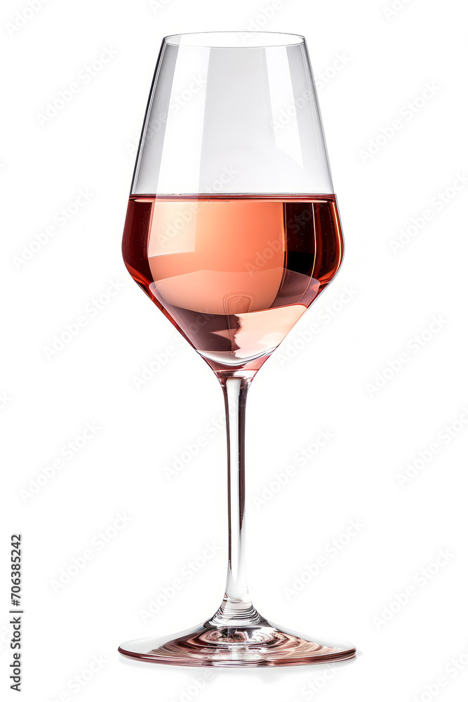 glass of rose wine, isolated on white background glass of rose wine, isolated on white background