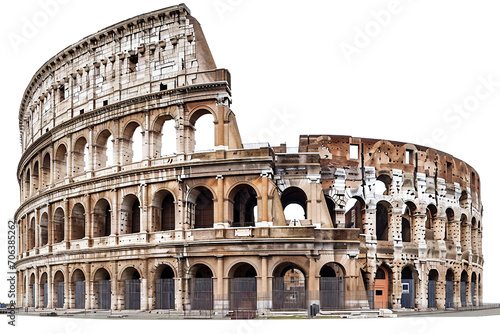 Roman Colosseum isolated on transparent background photo