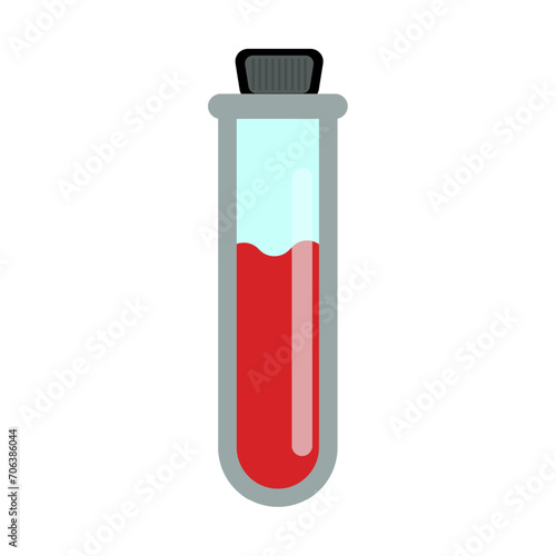Test tube with blood line icon. Wound, analysis, donor, red, vein, red blood cells, liquid, plasma, life, pain, heart. Vector icon for business and advertising