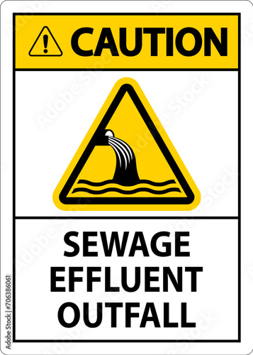Water Safety Sign Caution - Sewage Effluent Outfall