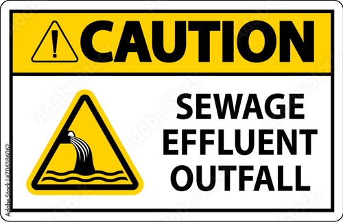 Water Safety Sign Caution - Sewage Effluent Outfall