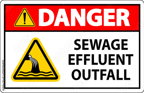 Water Safety Sign Danger - Sewage Effluent Outfall