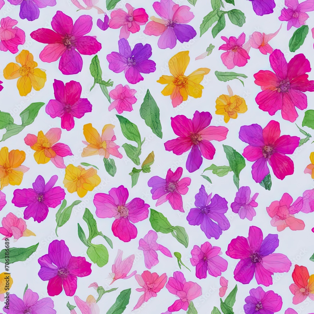 Flowers. Abstract seamless pattern. AI generated. Flowers. Abstract seamless pattern. AI generated.