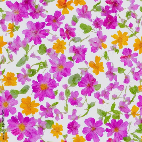 Flowers. Abstract seamless pattern. AI generated.