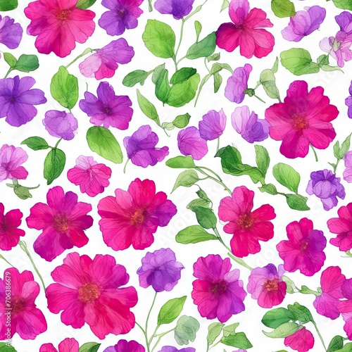 Flowers. Abstract seamless pattern. AI generated.