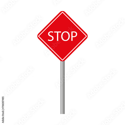 Diamond stop sign line icon. Sign, signal, stop, tap, prohibition, brick, car, traffic light, traffic, parking. Vector icon for business and advertising