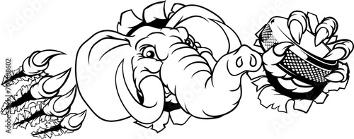 Elephant Ice Hockey Player Animal Sports Mascot photo