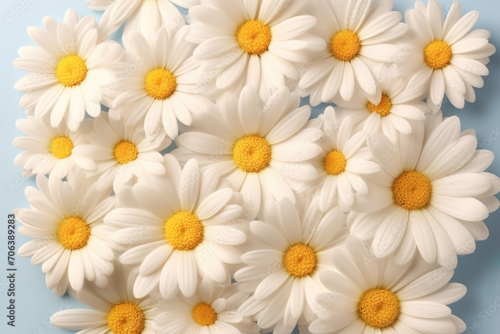 top view of daisy flowers generative ai