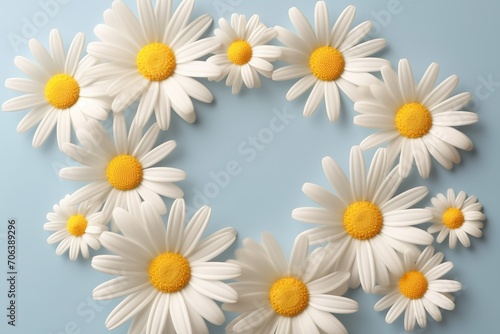 top view of daisy flowers generative ai © Tayyaba