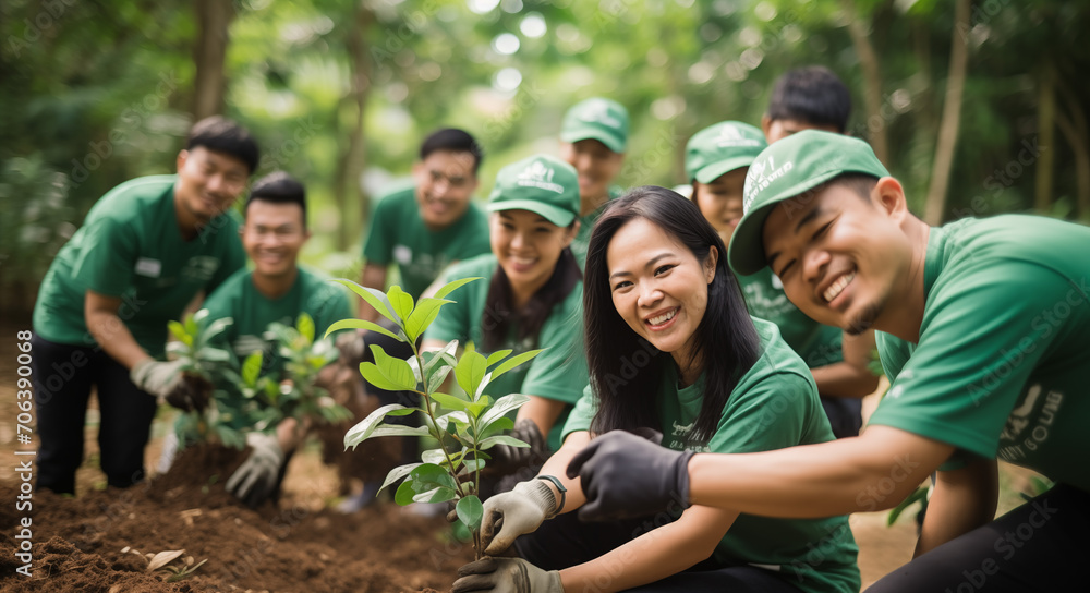 Fototapeta premium Tree Planting Trees People Environment Concept