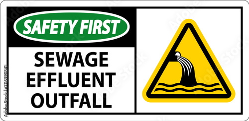 Water Safety First Sign - Sewage Effluent Outfall