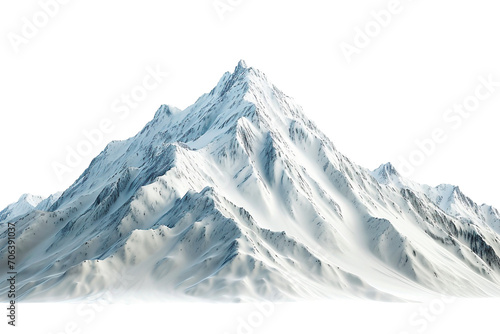 Snow-covered Mountain Peak isolated on transparent background © Rehab