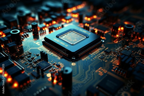 Digital elegance Transistors, resistors, and microchips form a mesmerizing techscape