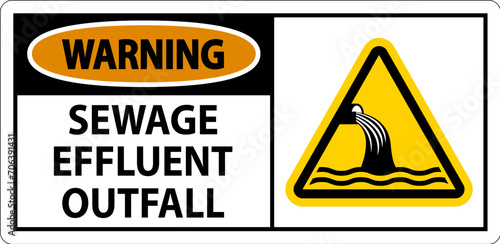 Water Safety Sign Warning - Sewage Effluent Outfall
