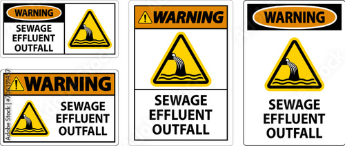 Water Safety Sign Warning - Sewage Effluent Outfall