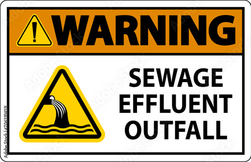 Water Safety Sign Warning - Sewage Effluent Outfall